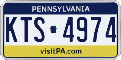 PA license plate KTS4974