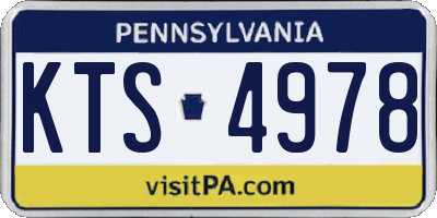 PA license plate KTS4978