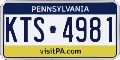 PA license plate KTS4981