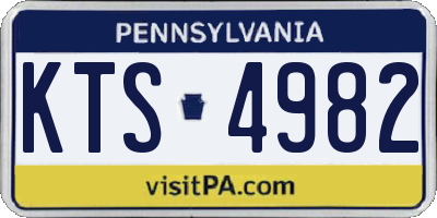 PA license plate KTS4982