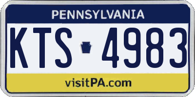 PA license plate KTS4983