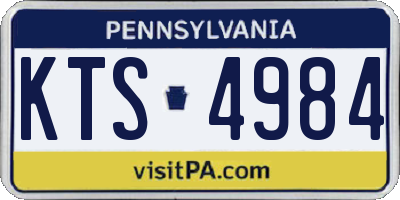 PA license plate KTS4984