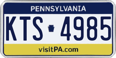 PA license plate KTS4985