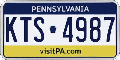 PA license plate KTS4987