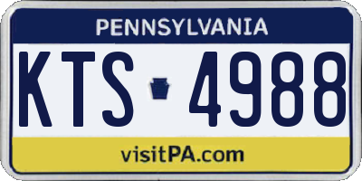 PA license plate KTS4988