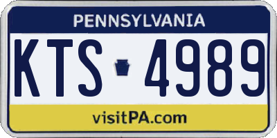 PA license plate KTS4989