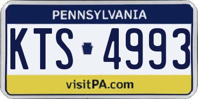 PA license plate KTS4993