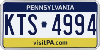 PA license plate KTS4994