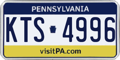 PA license plate KTS4996