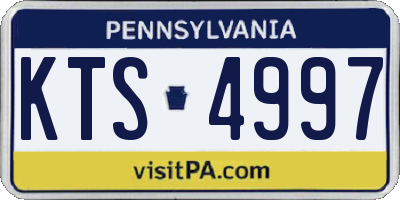 PA license plate KTS4997