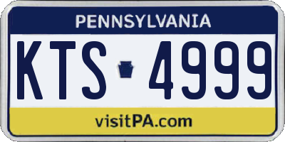 PA license plate KTS4999