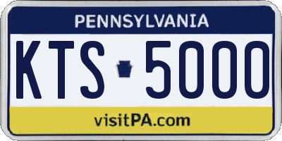 PA license plate KTS5000