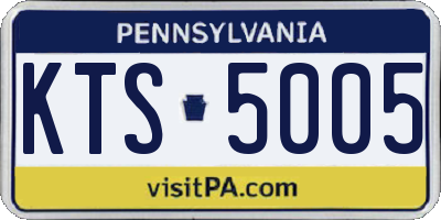 PA license plate KTS5005