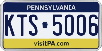 PA license plate KTS5006