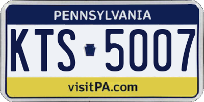 PA license plate KTS5007