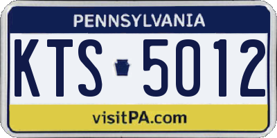 PA license plate KTS5012