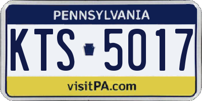 PA license plate KTS5017