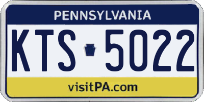 PA license plate KTS5022