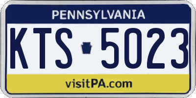 PA license plate KTS5023