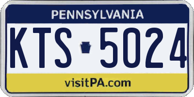 PA license plate KTS5024