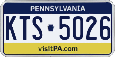PA license plate KTS5026