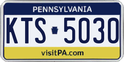 PA license plate KTS5030