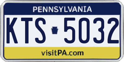 PA license plate KTS5032