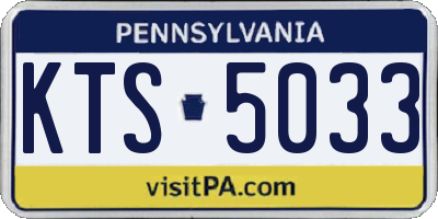 PA license plate KTS5033