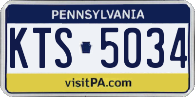 PA license plate KTS5034