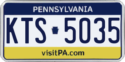 PA license plate KTS5035
