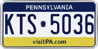PA license plate KTS5036