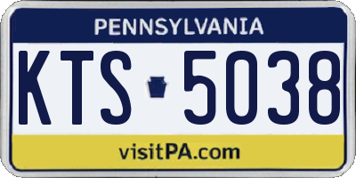 PA license plate KTS5038