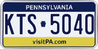 PA license plate KTS5040