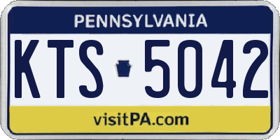 PA license plate KTS5042