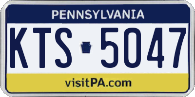 PA license plate KTS5047