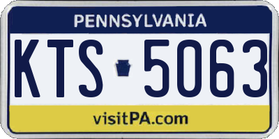 PA license plate KTS5063