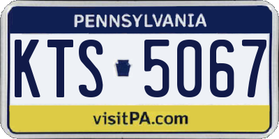 PA license plate KTS5067