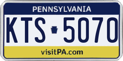 PA license plate KTS5070