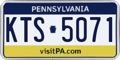 PA license plate KTS5071
