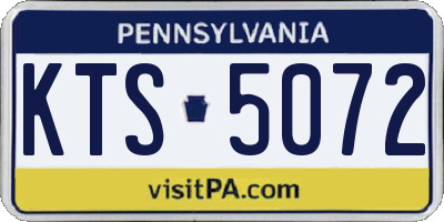PA license plate KTS5072