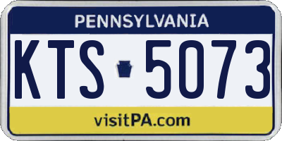 PA license plate KTS5073