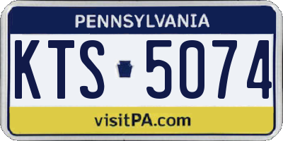 PA license plate KTS5074