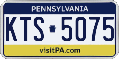 PA license plate KTS5075