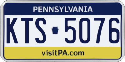 PA license plate KTS5076
