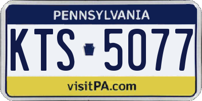PA license plate KTS5077