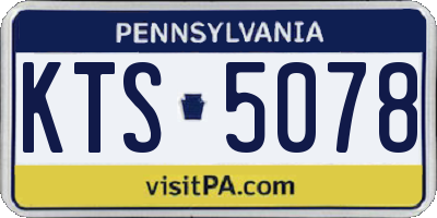 PA license plate KTS5078