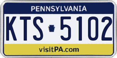PA license plate KTS5102