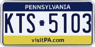 PA license plate KTS5103