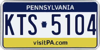 PA license plate KTS5104