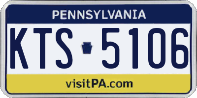 PA license plate KTS5106